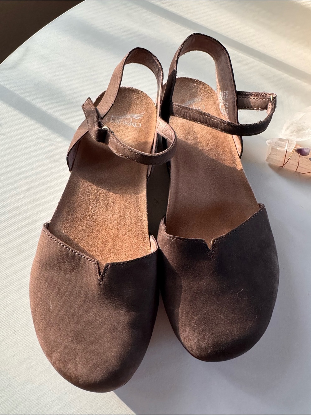 Dansko Brown Suede Slingback Flats